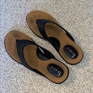 boc Comfort Flip Flops Black Leather